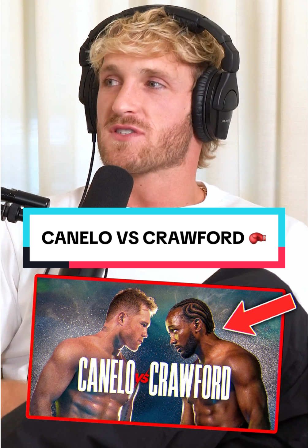 WHO WILL WIN TONIGHT, CANELO OR CRAWFORD? 🤔🥊 #loganpaul #mikemajlak #canelo #crawford #boxing @Logan Paul @heybigmike 