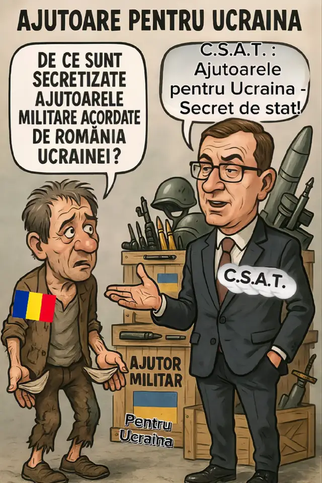 ‼️SECRET‼️ Valoarea ajutorului militar acordat Ucrainei este secretă!  🛑România a acordat peste 20 de tranşe de ajutoare militare Ucrainei, ajutor ce a fost păstrat, secret, fapt ce se datorează unor decizii luate de Consiliul Suprem de Apărare a Ţării (CSAT), care a stabilit că Hotărârile de Guvern privind ajutoarele militare să fie secretizate!  🛑