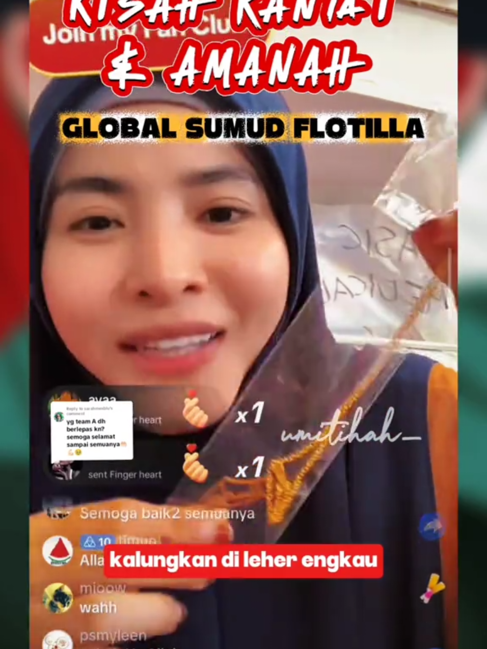 Replying to @sarahmexblu team Tunisia pun inshaaAllah mereka dah mula bergerak. doakan ! 🖤🤍💚❤️✌️🍉🍉🍉🫂 #globalsumudflotilla #sumudnusantara #ardellaryana 