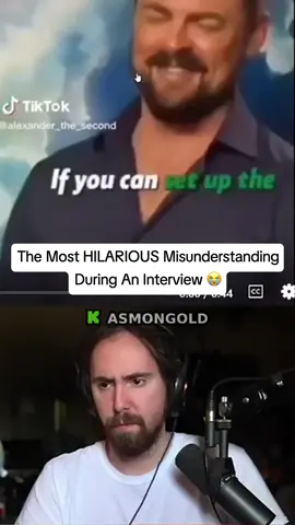 HILARIOUS Interview Misunderstanding 😭 #asmongold #asmon #zackrawrr #asmongoldclips #asmongoldclip #twitch #livestream #fyp #fiveguys #funny #comedy