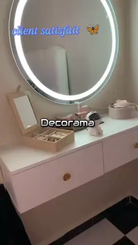 Coiffeuse avec Miroir LED ✅  Livraison gratuite bureau ✅  مرحباا بالجميع ❤️  #ديكورات #تيك_توك #صالون #ديكور #الشعب_الصيني_ماله_حل😂😂🙋🏻‍♂️ 
