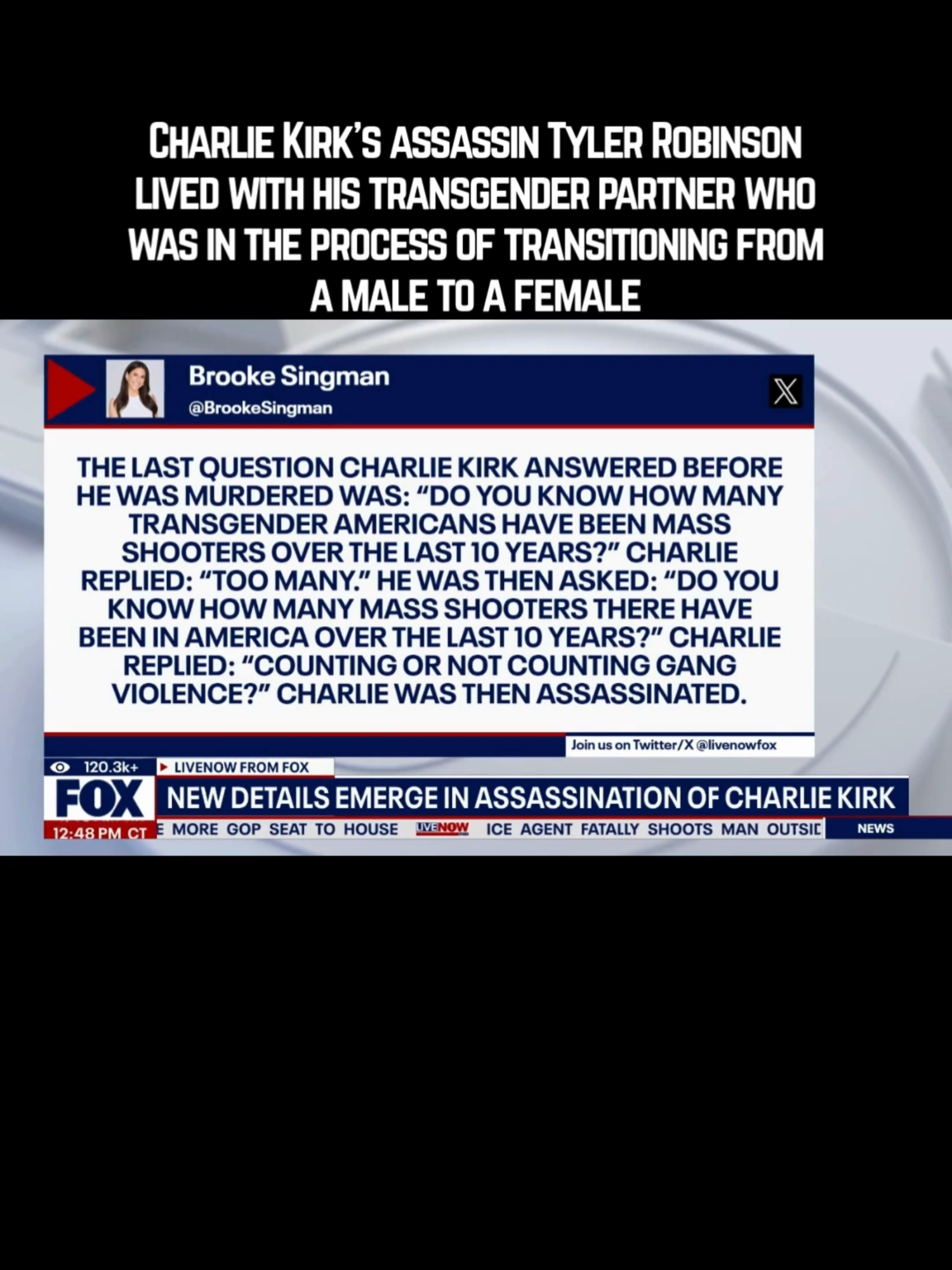 Charlie Kirk’s assassin Tyler Robinson lived with his transgender partner who was in the process of transitioning from a male to a female #charliekirk #ripcharliekirk