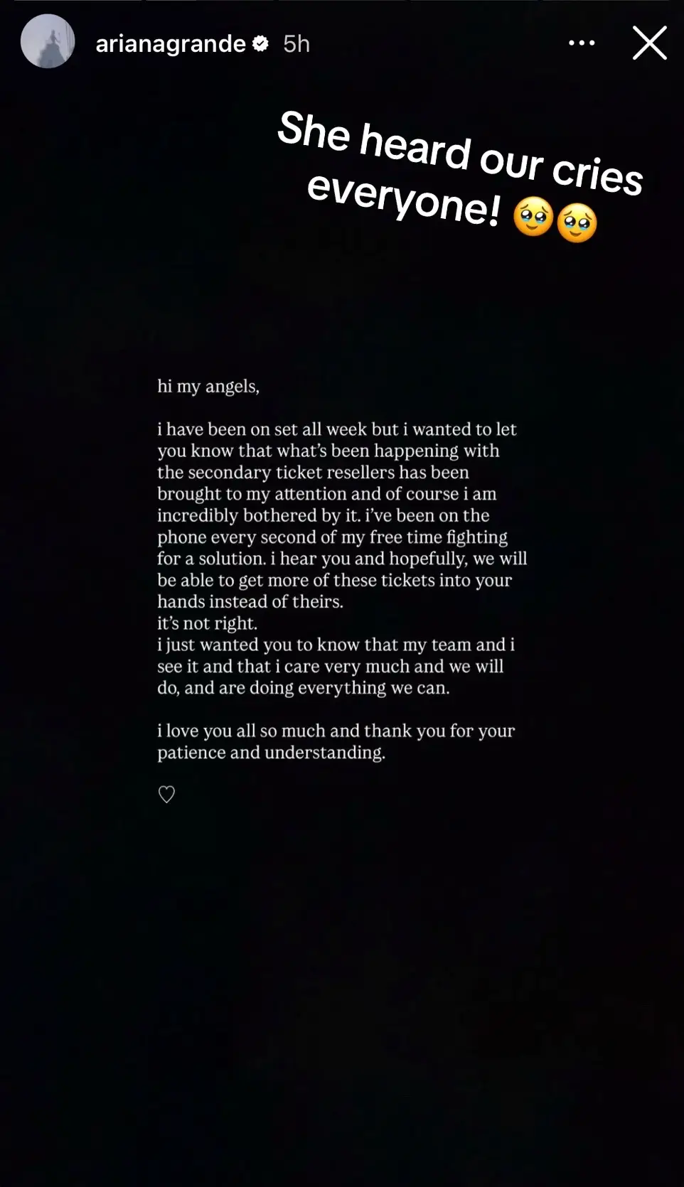 @arianagrande we were all bothered by how resellers did us  genuine fans, so much so that Ariana herself noticed it! 👏🏼👏🏼👏🏼 #fyp #ticketmaster #arianator #tickets 