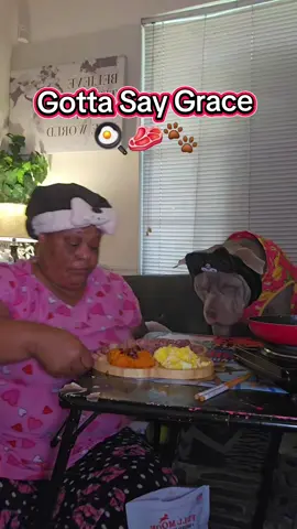 Gotta Say Grace 🥩🍳🐾 #dogsoftiktok #PetsOfTikTok #tiktokpets #tiktoklive #livehighlights 