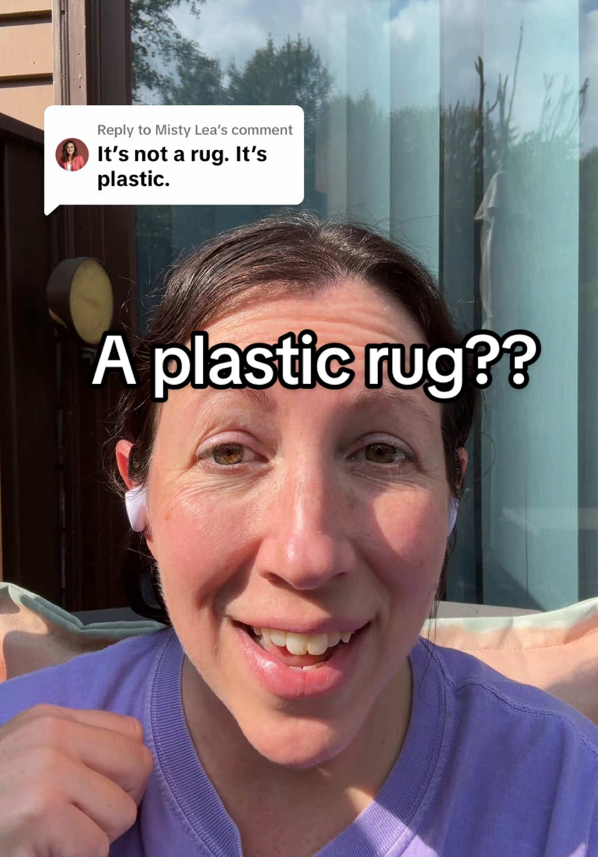 Replying to @Misty Lea Yes the waterproof #Outdoors #rug is a recyclable plastic material so it is better than throwing a rug away plus it hoses off so it stays clean.  Get your #patio deck or #rvlife rug at my cart!  #tiktokshopcreatorpicks  Outdoor rug Waterproof rug  Outdoor waterproof rug for patio deck and RV life 