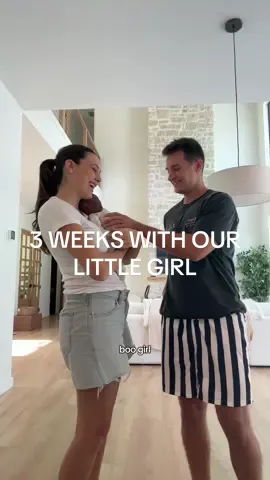 3 weeks with our little girl already 🥹 #fyp #foryou #newborn #couples 