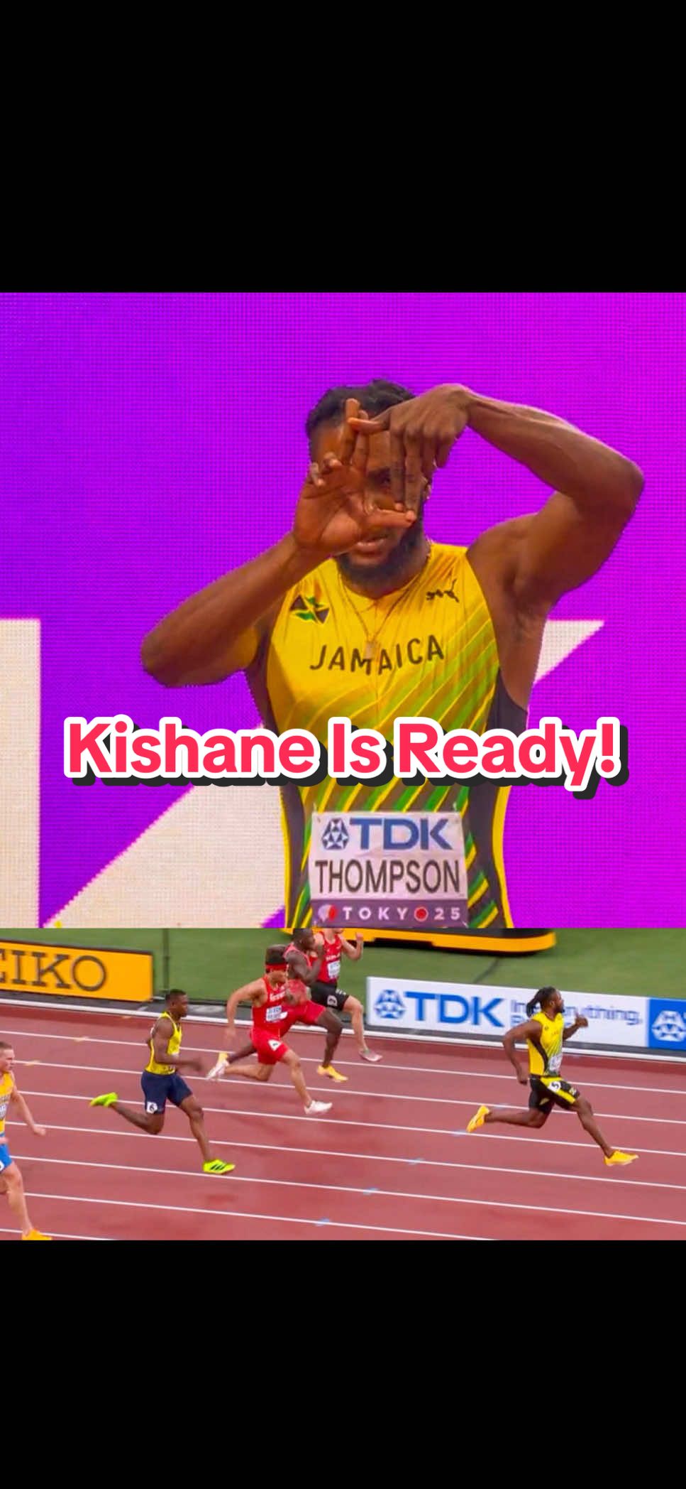 Kishane Thompson 🇯🇲 cruised through heat 2 of the men's 100m at the Tokyo 2025 World Championships, clocking 9.95s (1.4)