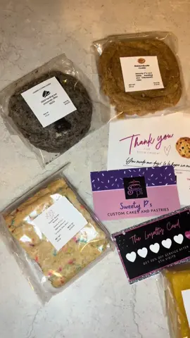 Warning: ⚠️These sweet treats disappeared fast 👀Thank you @PorscheTheBaker for this much needed pick me up! 👩🏾‍🍳🍪🫶🏼These treats were DELISH‼️#bakerylove #baketok #treatyourself #sweettooth #fyp 