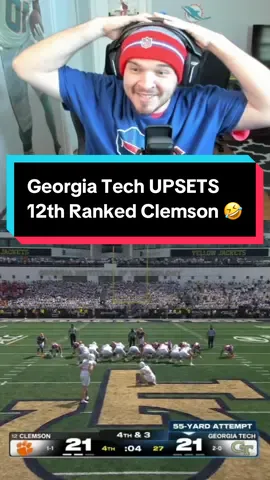 Georgia Tech UPSETS 12 Ranked Clemson 🤣 #ncaa #cfb #CollegeFootball #clemson #georgiatech 