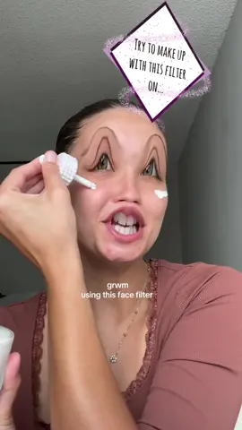 this filter has CRAZY faces lol #makeupchallenge #MakeupRoutine #grwmmakeup #makeup #challenge 