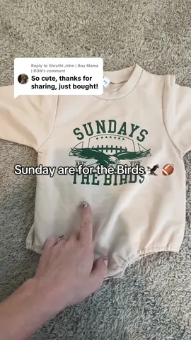 Replying to @Shruthi John | Boy Mama | RDN the cutest little bird gang onesie. #birdgang #onesie #footballsunday #babyoutfit #toddleroutfit 