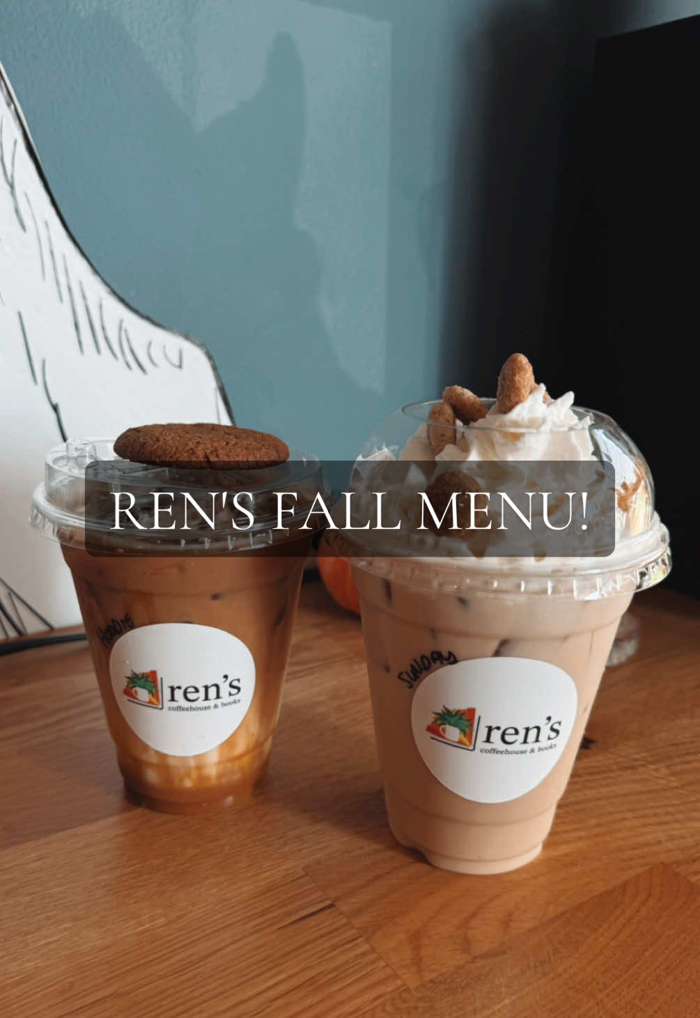 YAYAYAY @Ren's Coffeehouse & Books fall menu is here! Send this to someone you wanna go try it with 😉🍁🎃 #fallcoffee #fallmenu #icedlatte #njcoffee #coffeeshop 