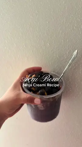 Love this Ninja Creami Recipe!!  It’s basically an açaí bowl, and it’s so good!! 🫐🍓🍯 Ingredients: - 1 cup of blueberries - 1 banana - 1 spoonful of peanut butter  - 1 tbs of honey (or measure with your heart) - 1 cup of almond milk Toppings: - granola - diced strawberries  - drizzle of peanut butter - drizzle of honey Mix all ingredients in a blender, pour into Ninja Creami Cups, freeze for 24 hours. When frozen, blend at the Lite Ice Cream Setting, pour a bit of almond milk, then blend again with Respin, add your toppings, and serve!  #ninjacreami #ninjacreamirecipe #icecream #acaibowl #healthydessert @Ninja Kitchen 