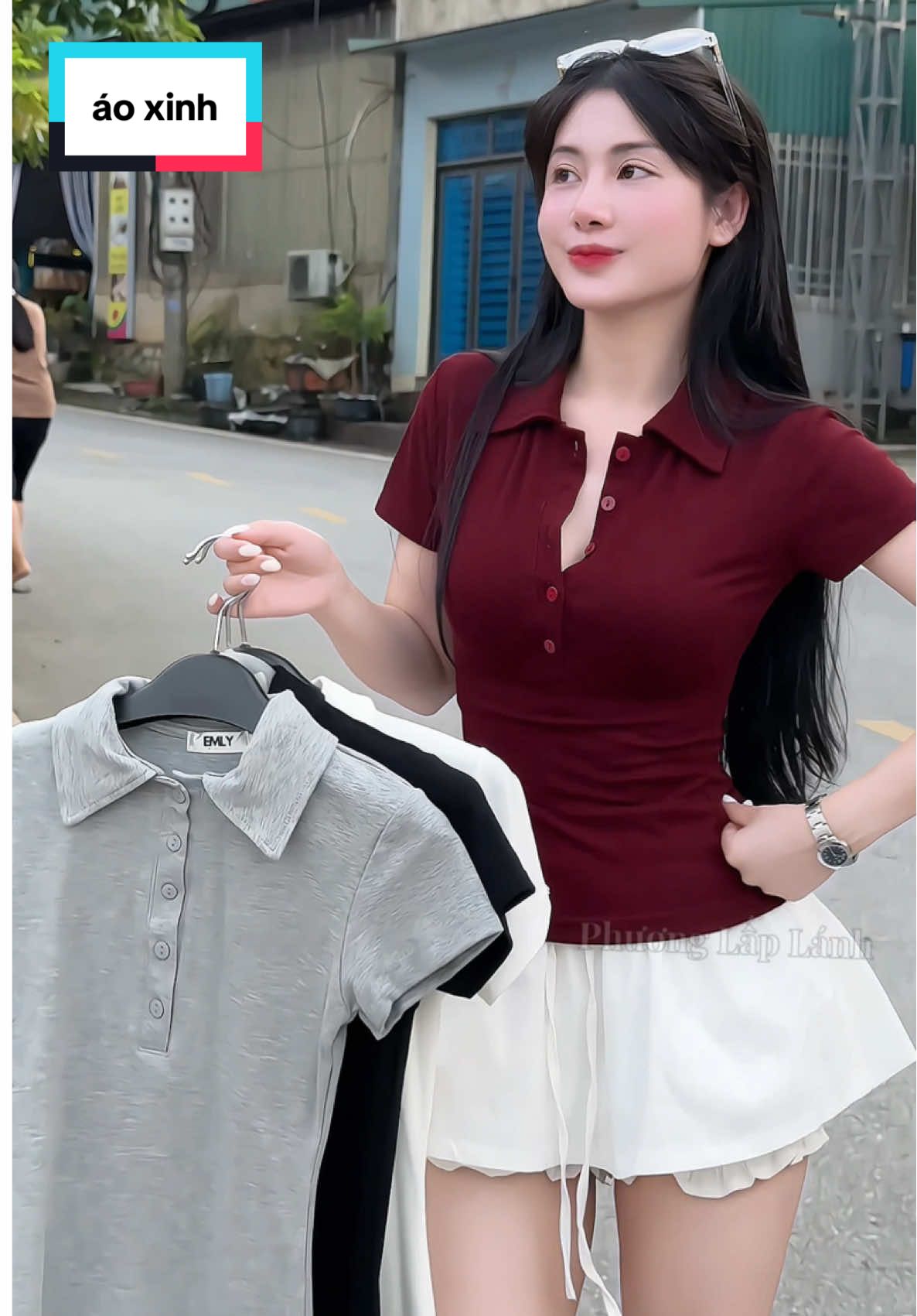 Áo thun phối cúc ôm body#fyp #phuonglaplanh01 #thoitrangnu #aoxinh #aothun 