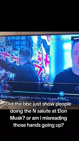 Elon Musk at a unite Britain rally #bbcnews #salute  @BBC News 