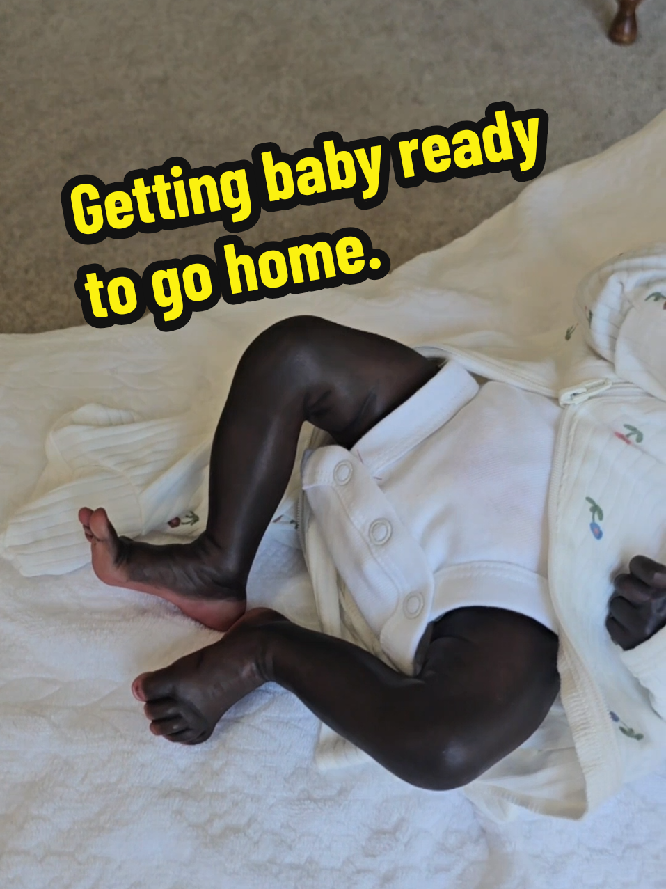 Getting reborn baby doll ready to go home. 