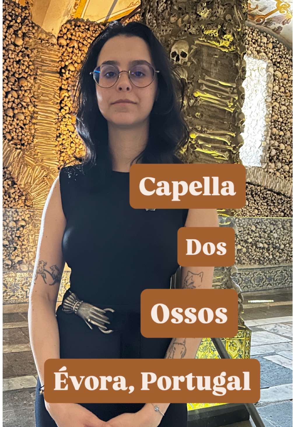 Concluding her journey through Portugal’s bone chapels, today Masha visited the Capela dos Ossos in Évora, the most famous ossuary in the country. Built in the 16th century by Franciscan monks, its walls are lined with the bones of an estimated 5,000 individuals, arranged in haunting yet beautiful patterns. Above its entrance reads the chilling message: “We bones that are here, for yours await.” A place where art, history, and mortality meet, the chapel stands as a powerful reminder of life’s impermanence and the devotion of those who built it centuries ago.