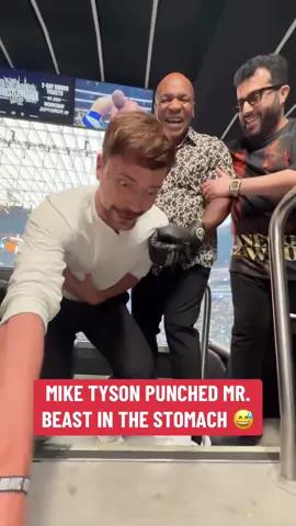 Mr. Beast really let Mike Tyson punch him 😭 (via @MrBeast) #mrbeast #boxing #miketyson 