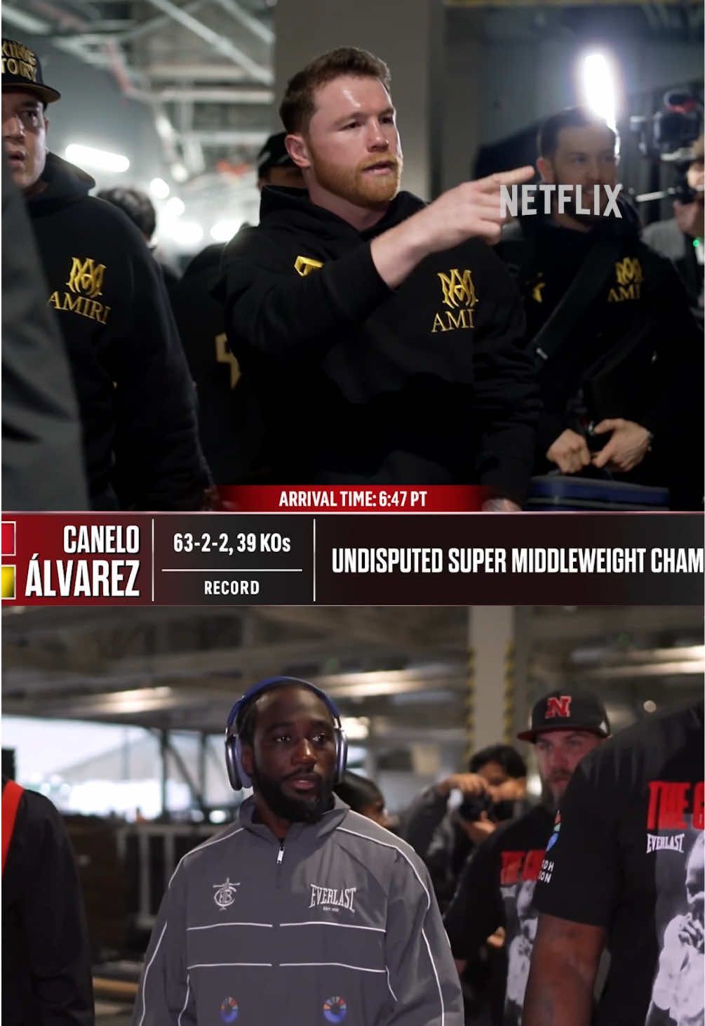 Canelo and Crawford arriving at the stadium ahead of the fight. #CaneloCrawford  LIVE only on Netflix