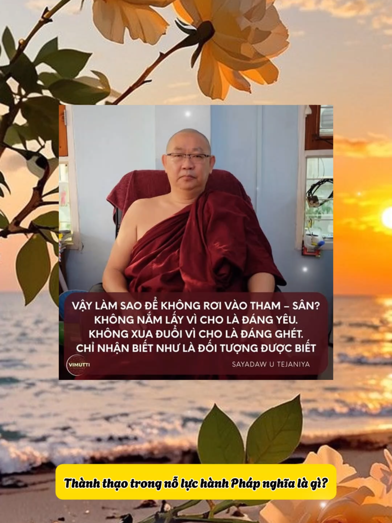 VẬY LÀM SAO ĐỂ ĐÊ KHÔNG RƠI VÀO THAM - SÂN? KHÔNG NẮM LẤY VÌ CHO LÀ ĐÁNG YÊU. KHÔNG XUA ĐUỔI VÌ CHO LÀ ĐÁNG GHÉT. CHỈ NHẬN BIẾT NHƯ LÀ ĐỐI TƯỢNG ĐƯỢC BIẾT - SAYADAW U TEJANIYA - #nuoiduongbodetam #chiasephap
