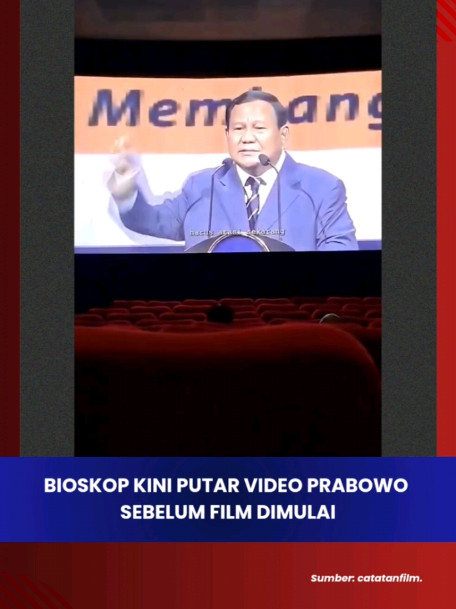 Siapa yang tiba-tiba liat video Prabowo muncul di sela-sela sebelum film dimulai? 😉 #prabowo #film #bioskop #bioskopindonesia 