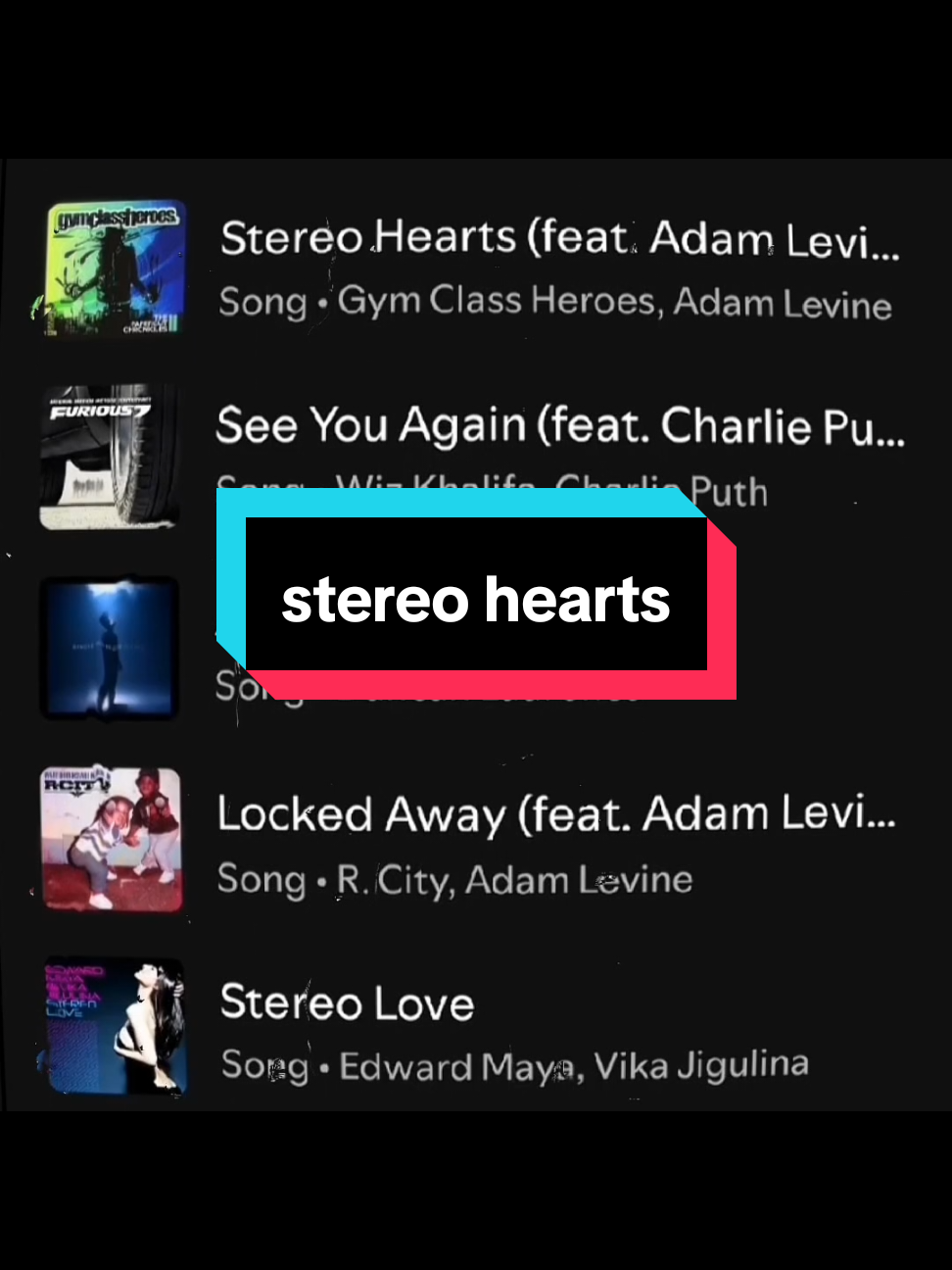 stereo hearts >>>> #stereohearts #lyrics_songs #spotify 