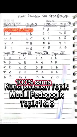 kunci jawaban Topik 1 &8 Modul Pedagogik PAI  #Jawabanmodulpedagogik  #ppgdaljabkemenag2025  #pejuanggelar_Gr🎓  #ppggurumadrasa2025  #ppggurupai2025 