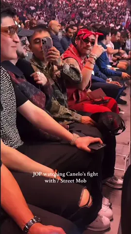 JOP watching Canelo's fight with Street Mob🥊#caneloalvarez #lasvegas #strettmoobrecords #jop 