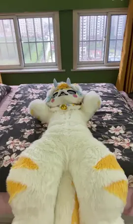 Push down the defeated kitten dragon 🐉 ( Bilibili: 铂纸君 ) #furry #cute #fyp #fur #fursuit 