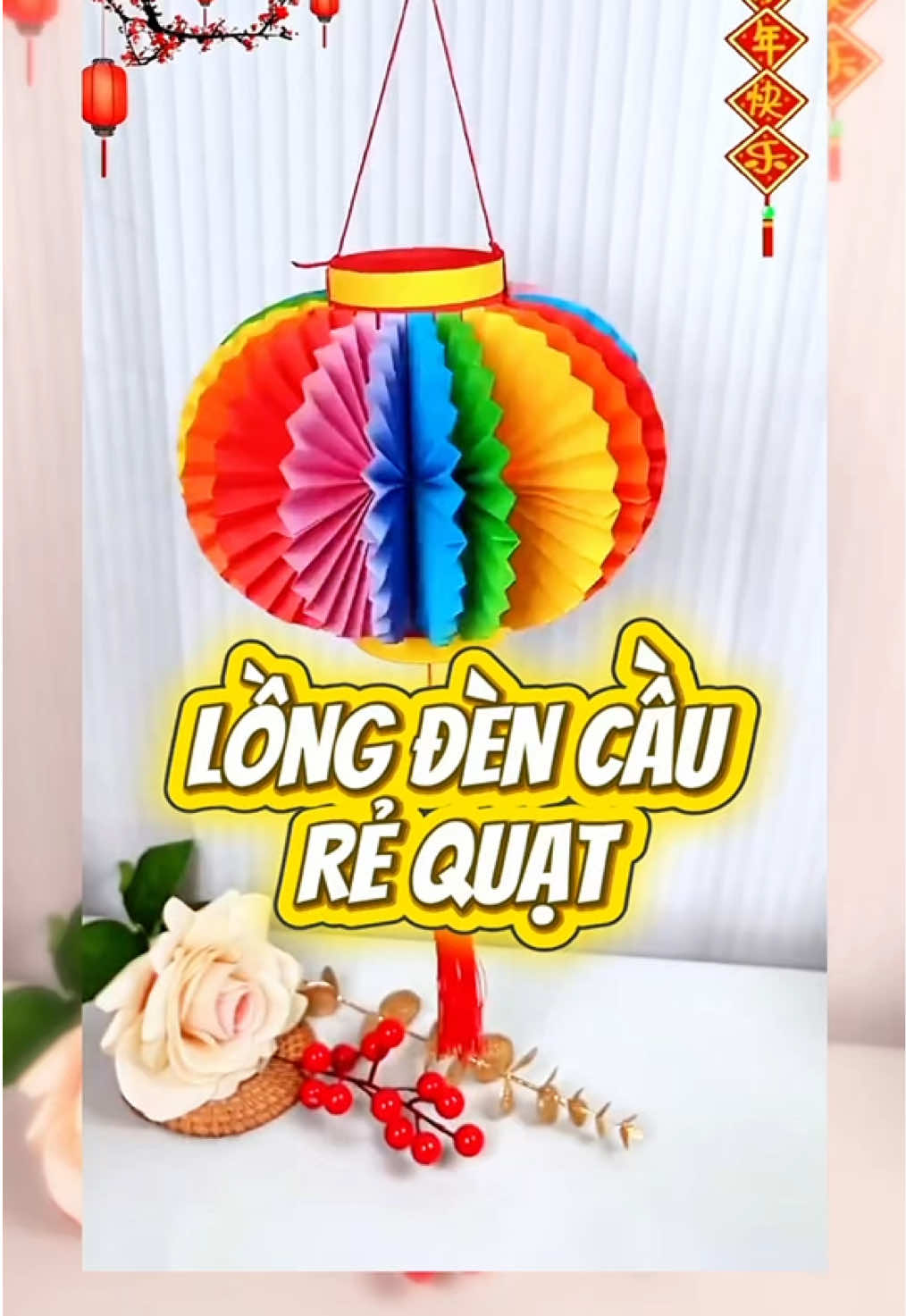 Cách làm lồng đèn cầu từ vở chai và giấy xếp quạt #DIY #handmade #longdenhandmade #trungthu #longden 