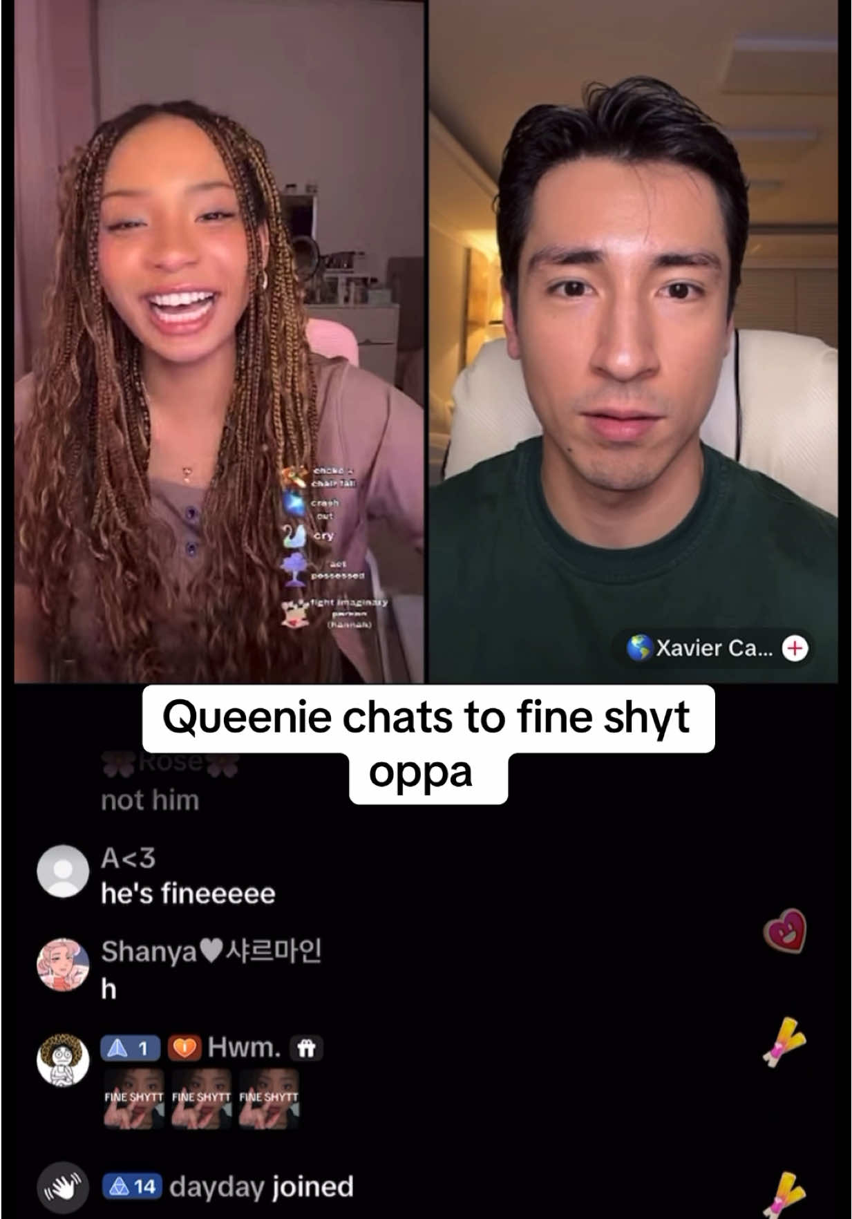 Queenie chats to fine Shyt oppa @퀴니 queen #queenie #funny #korea #tiktoklive #kdrama 