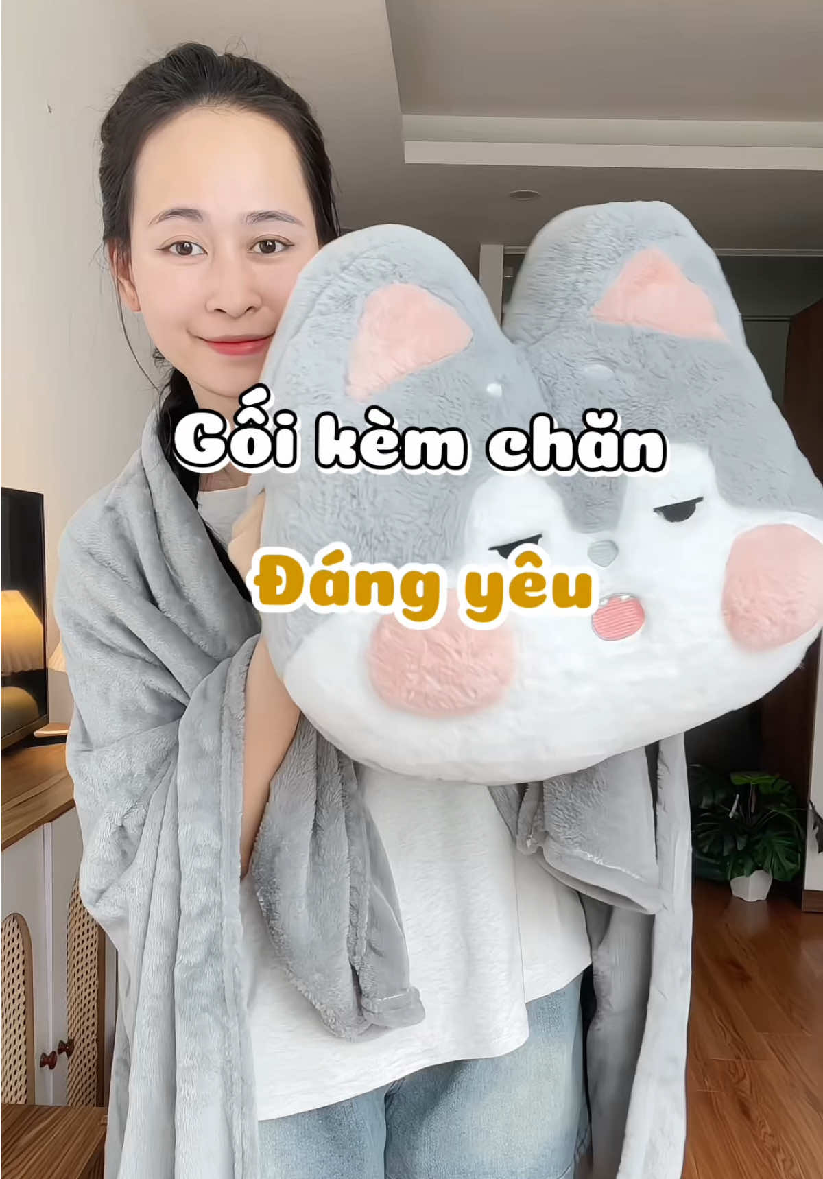 Bông mịn, dày, không bung lông, chăn to a #lanhuong2be #goikemchan #goikemchan2in1 #goivanphong #changoivanphong 