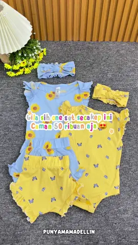 50 ribuan aja udah dapet oneset include headband loh mam 😍🛍️ #setelanbayi #ootdanak #bajuanakperempuan #onesetbayi #outfitbayi 