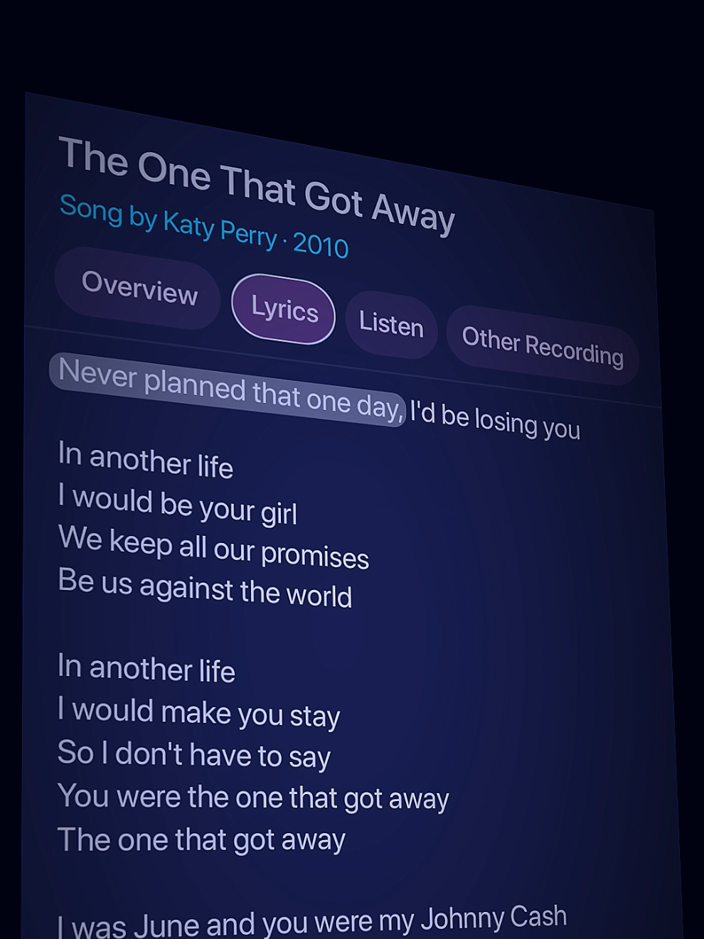 The One That Got Away 🥀🎧 #lyrics #music #katyperry #song #lyriqueenn 