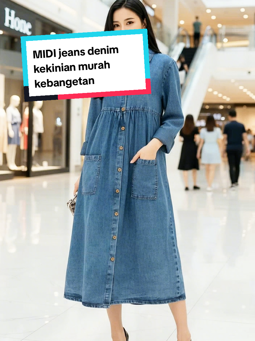 MIDI jeans denim Korea asli cantik kebangetan  #midi #gamis #gamiskekinian #gamismurah #laylatul354 