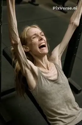 Intense bench press session.