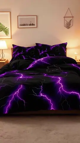 Lightning Print Duvet Cover Set #fyp #viral #bedding 