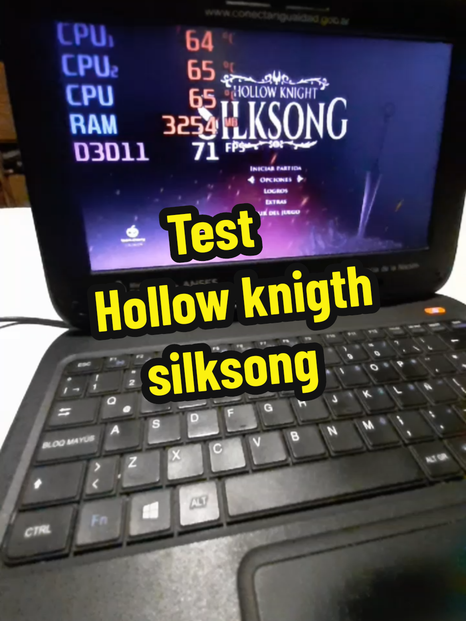 netbook del gobierno G5 test de redimiento hollow knigth silksong graficos bajos #hollowknightsilksong #netbookg5 #netbook #test