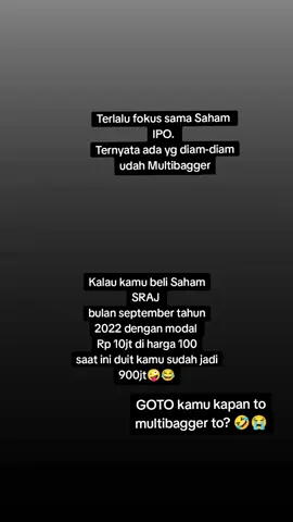 Sabar memang mahal.  Selamat untuk holder SRAJ dari harga 100🤑🤪🤣 #saham #profit  #saham  #scalper  #traderpemula 