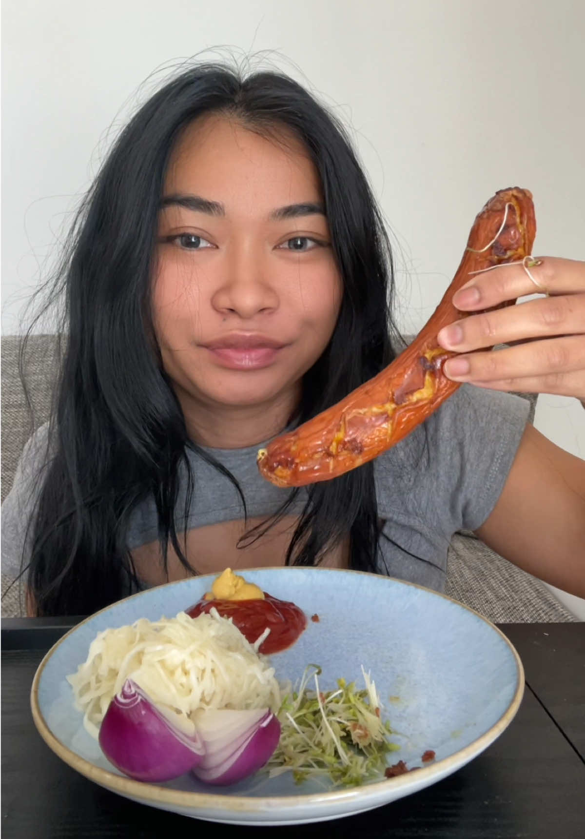 Cheesy Sausage 🥰😍 tw: mukbang - asmr - eatingsounds ⚠️ #sausage #cheese #dinner #mukbangeatingshow #tzzu_nii 