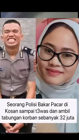 Hanya karena soal uang 32jt, bribda Alfian Sinaga tega membakar pacarnya sendiri di kost an astgfirullohhaladzim 🥹, semoga almarhumah husnul khotimah dan tenang di alam sana 🥀. Info motif kejadian dikutip dari kuasa hukum keluarga korban yang di dapat dari penyidik