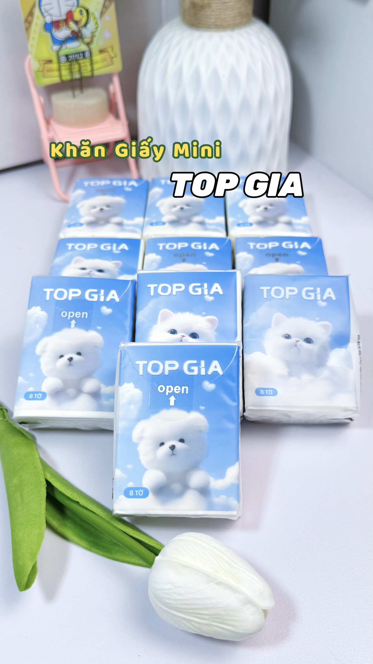 Khăn giấy mini TopGia – 4 lớp dày dặn, làm từ bột giấy thiên nhiên 🌱 Nhỏ gọn bỏ túi, tiện lợi đi đâu cũng dùng được 👌#mebemon_review #khangiaymini #giayminitopgia #nhogontienloi 