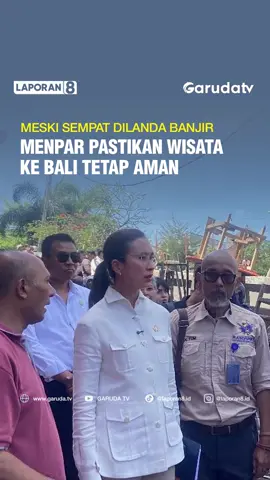 Menteri Pariwisata Widiyanti Putri Wardhana menyampaikan bahwa banjir di Bali tidak mengganggu sektor pariwisata. Hotel dan penerbangan tetap beroperasi normal, bahkan angka kunjungan wisatawan asing tidak mengalami perubahan. Usai mendampingi Presiden Prabowo Subianto meninjau lokasi banjir di kawasan Pasar Badung, Denpasar pada hari Sabtu, Menteri Pariwisata juga mengecek kondisi Pasar Seni Kumbasari, sentra penjualan souvenir dan barang-barang seni. Sementara itu, Gubernur Bali Wayan Koster mengungkapkan jumlah kunjungan wisatawan ke Bali tetap normal dan tidak ada pembatalan perjalanan dari negara lain. Laporan Tim Garuda TV. Caption | Admin: Raihana #garudatv #laporan8 #banjirbali #pariwisata #denpasar #beritaaktual #breakingnews #reportase #garudatvupdate