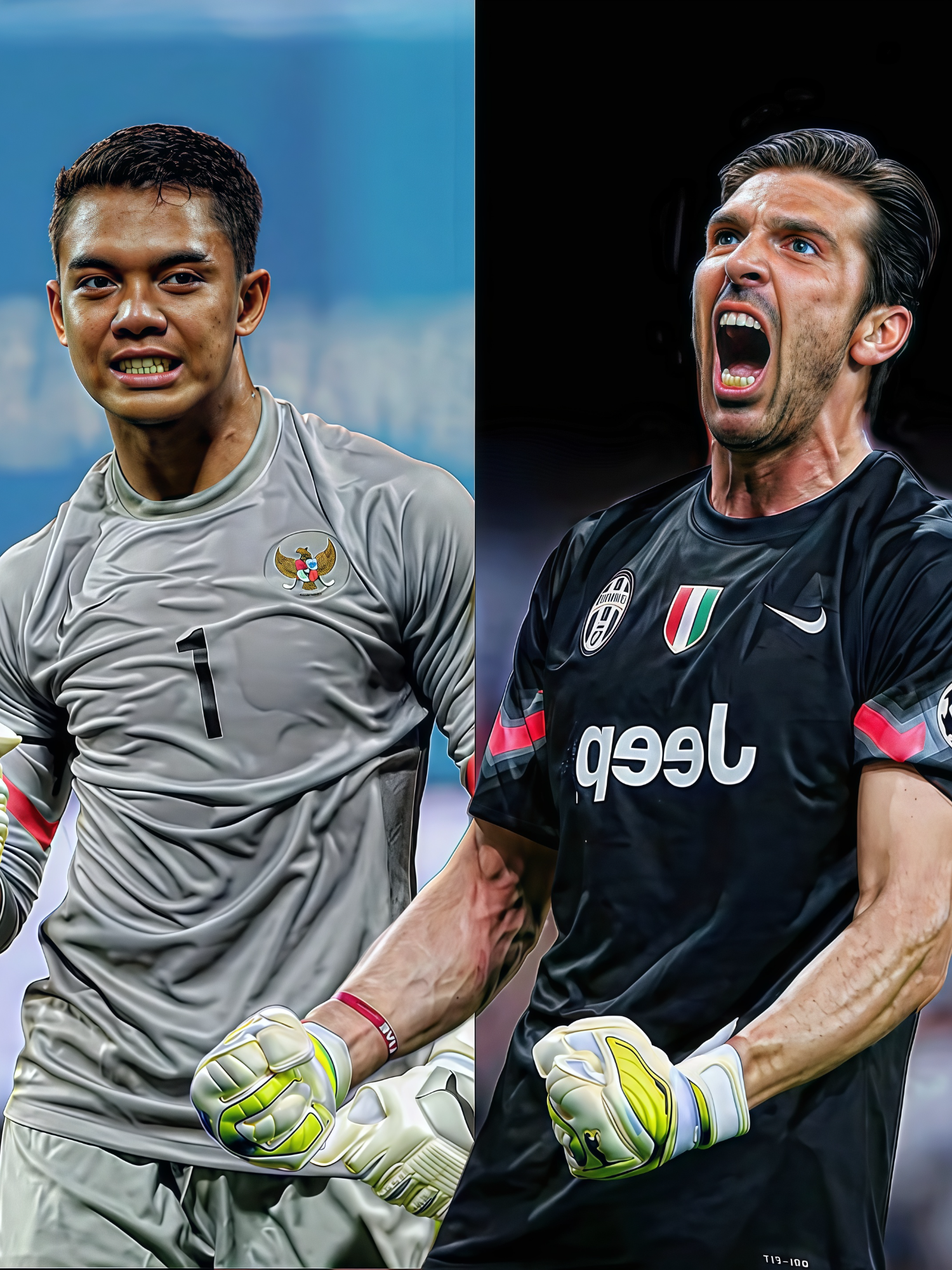 momen kiper terbaik indo bertemu kiper terbaik dunia 🔥🥶 #kurniameiga #buffon🇮🇹 #football #fyp #creator707