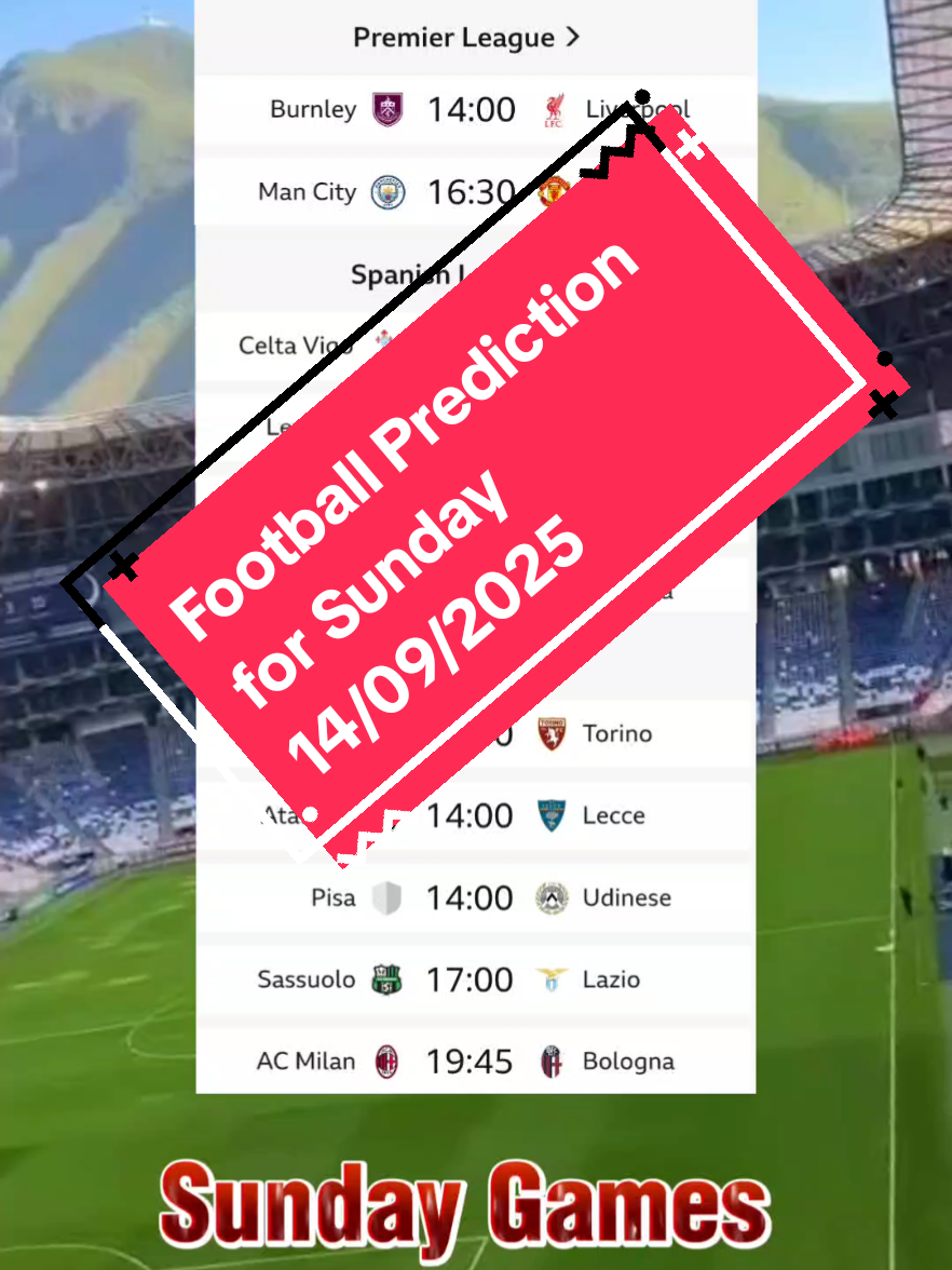 Football Prediction for Sunday 14/09/2025 🤔🧐 #PremierLeague #Barcelona #footballtiktok #Liverpool #manchesterunited 