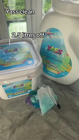 Yass clean 120 laundry pods  4 in 1 and also 2.5 litres off scent booster great combo together washing smells lovely 