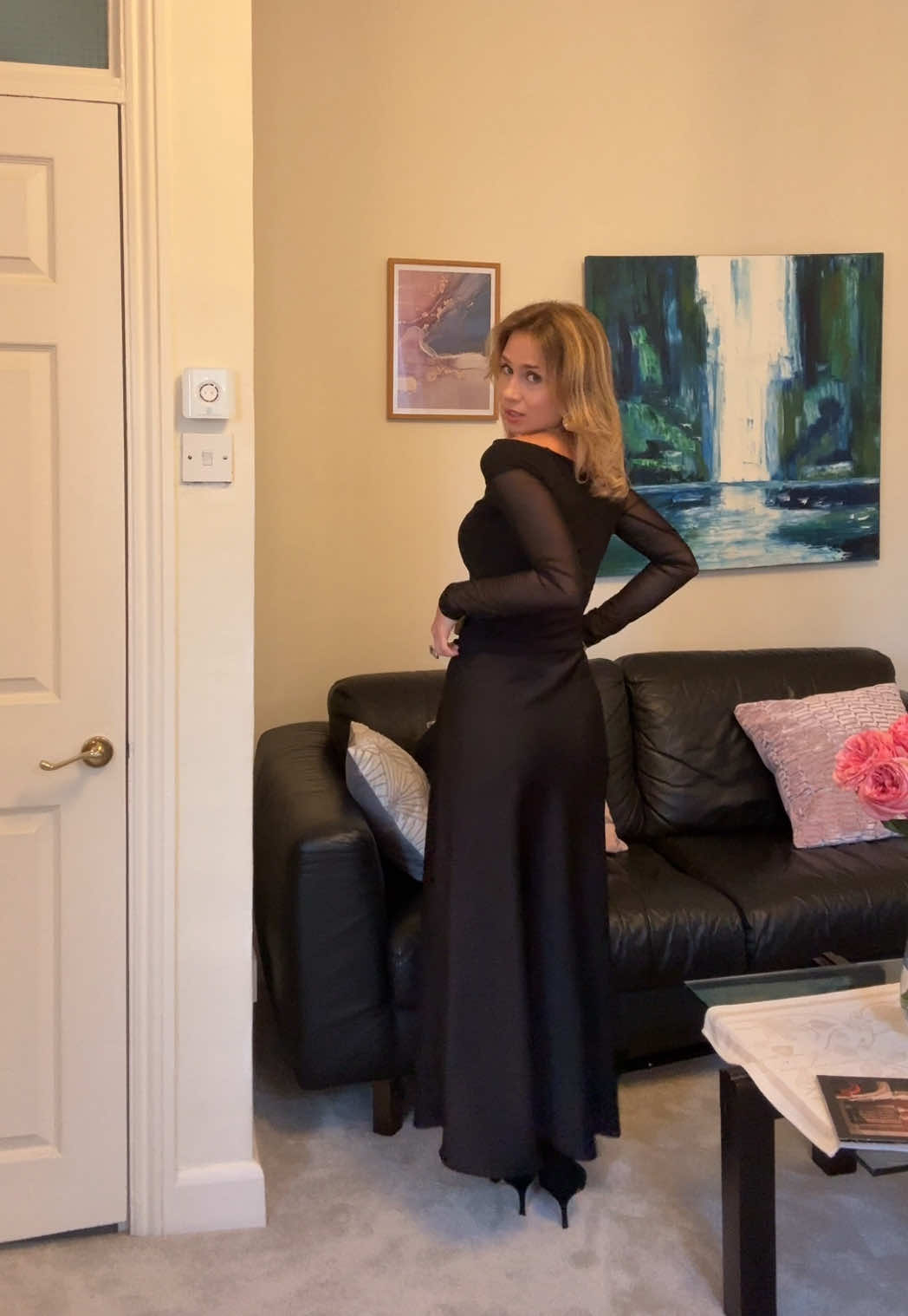 Total black outfit for a dinner tonight🖤 #grwm #dressinspo #styleinspo #fitcheck #OOTD 