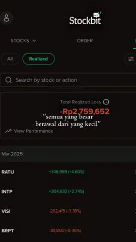 Semua ada prosesnya, belajar terus setiap hari, Bismillah konsisten  #sahampemula #saham #investasi #tradingsaham #stockbit 
