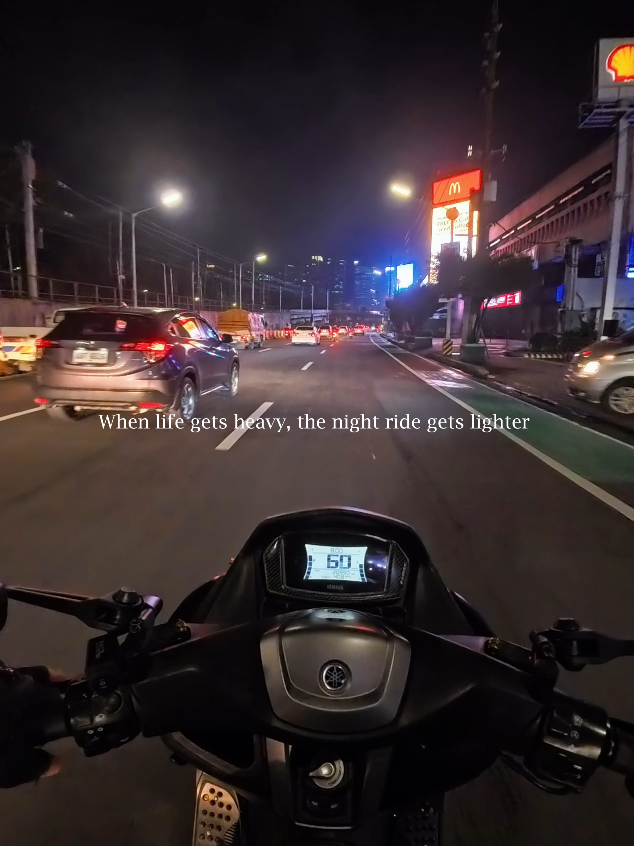 When life gets heavy, the night ride gets lighter #ridetherapy #fypツ #justride #motorcycle