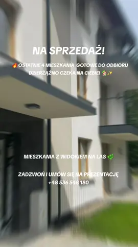 ,🚨 OSTATNIE MIESZKANIA W DZIERŻĄŻNIE! 🚨 Szukasz miejsca, które łączy spokój natury, świetną lokalizację i wygodę codziennego życia? ✨ W Leśnym Zaciszu w Dzierżążnie czekają na Ciebie ostatnie wolne mieszkania – gotowe do odbioru od ręki! 🏡 🌲 Otoczenie Wyjątkowe położenie wśród lasów i jezior sprawia, że to idealne miejsce dla osób ceniących bliskość natury i aktywny styl życia. Spacery, wycieczki rowerowe, spływy kajakowe, kąpieliska i szlaki turystyczne – to wszystko masz tuż za progiem! 📍 Lokalizacja 6 km do Kartuz 9 km do Żukowa 29 km do Gdańska 35 km do Gdyni A to wszystko dzięki stacji PKM zaledwie 1200 m od inwestycji 🚆 – szybki i wygodny dojazd do Trójmiasta to ogromny atut tej lokalizacji! 🏠 Nowoczesny, kameralny blok – tylko 2 piętra Przemyślane układy mieszkań (2 i 3 pokoje) Duże balkony i ogródki Możliwość zakupu miejsca parkingowego Teren ogrodzony i monitorowany – bezpieczeństwo i komfort na co dzień ✨ Potencjał nieruchomości To nie tylko świetne miejsce do życia, ale także doskonała inwestycja! Mieszkania w tej lokalizacji cieszą się ogromnym zainteresowaniem – zarówno wśród rodzin, jak i osób szukających spokojnej alternatywy dla miejskiego zgiełku. 🔥 Ostatnie 4 mieszkania w ofercie! 🔥 54,61 m² – 3 pokoje – 489 000 PLN 45,70 m² – 2 pokoje – 439 000 PLN 54,35 m² – 3 pokoje – 479 000 PLN 50,51 m² – 2 pokoje – 430 000 PLN 👉 Gotowe do odbioru! Nie czekaj – takie okazje szybko znikają! 📞 Zadzwoń: 536 548 180  i umów się na prezentację. Zamieszkaj tam, gdzie natura spotyka się z komfortem! 🌿💚 #dc #fyp ##trojmiasto #mieszkanienasprzedaż #kartuzy 